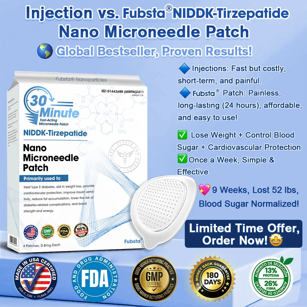 【Fubsta® Official Store】 NIDDK-Tirzepatide Nano Microneedle Patch (Zero Pain, 24/7 Release | Lose 20lbs FAST | 90% Sugar Drop | )