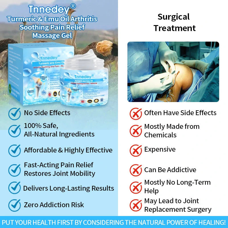 Tnnedey® Arthritis Soothing Pain Relief Massage Gel (Contains Turmeric and Emu Oil)👨⚕️BOA accreditation