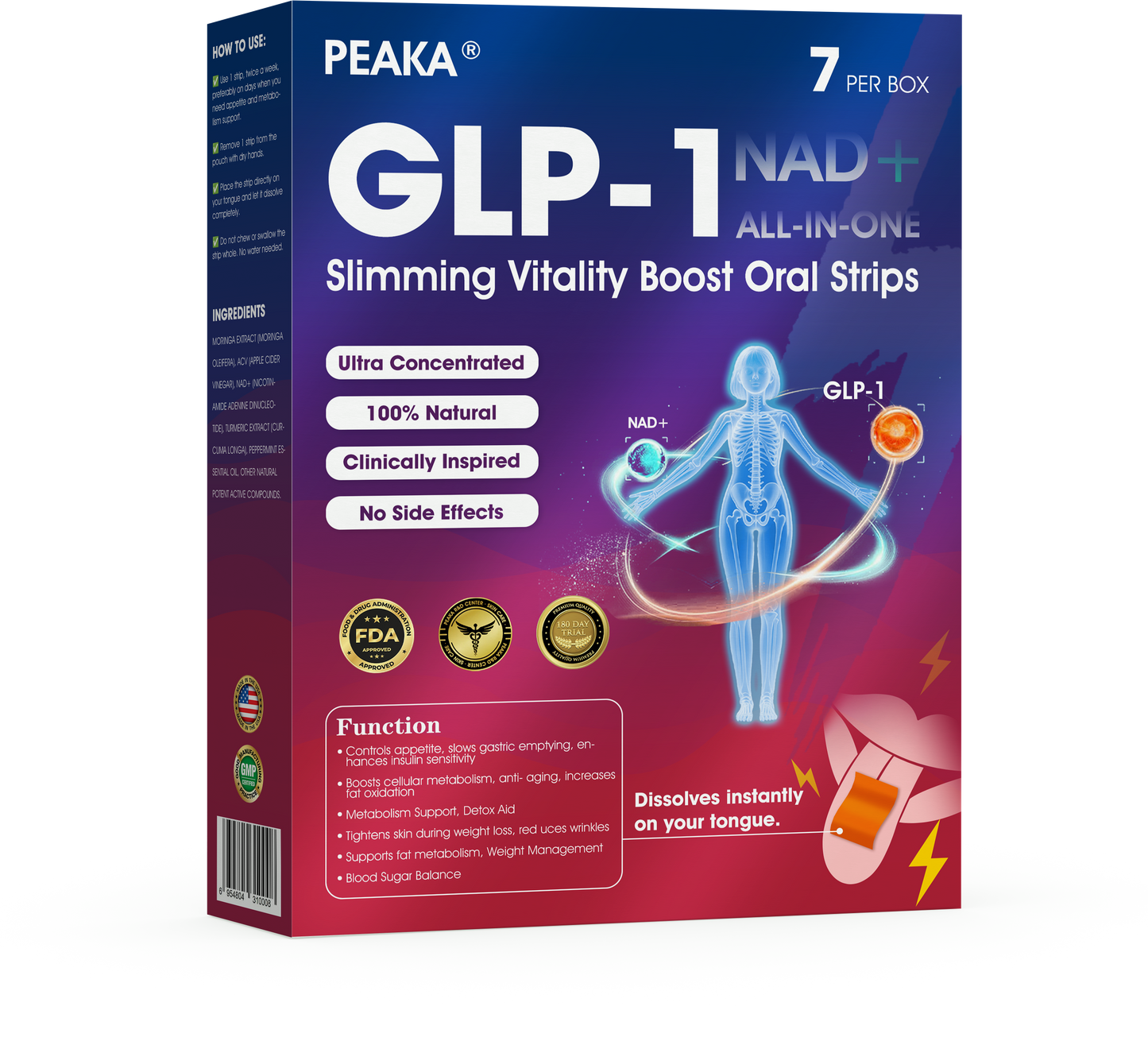 PEAKA® GLP‑1 Slimming Vitality Boost Oral Strips 👩⚕️🥇(Just once a week, visible changes in 7 days ✅ For obesity, cardiovascular health, diabetes, sleep apnea, joint issues, and more)