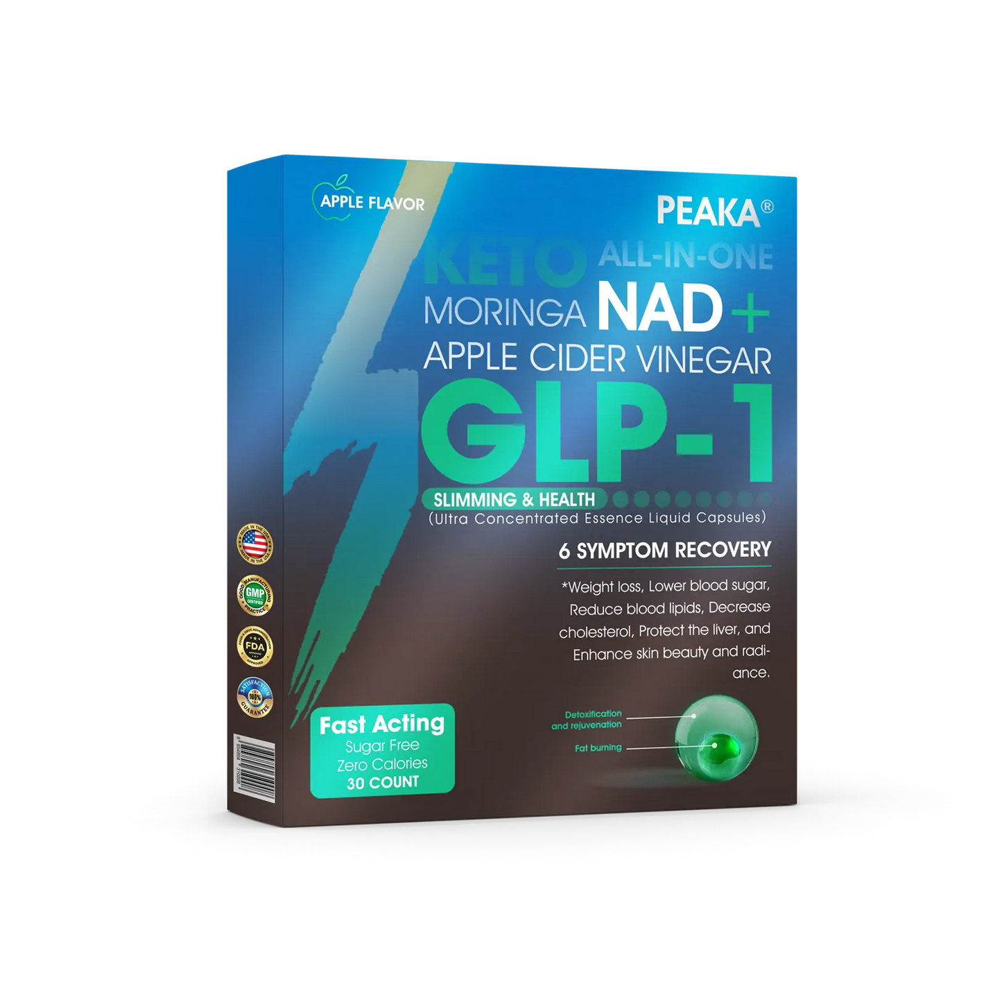 Official Authorized Store PEAKA® GLP-1 Slimming & Health Ultra Concentrated Essence Liquid Pearls - NAD+ Moringa & ACV & Keto BHB (✅speedy, long-lasting, addressing diabetes, obesity, and cardiovascular diseases) - ⚡Developed by the Obesity Society🌿💚