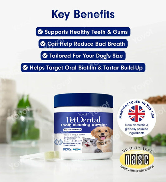 【Official Store】Yovot® Pet Dental Powder – Freshen Breath, Regenerate Teeth & Remove Tartar🐶😻 (BVA Recommended for Cats & Dogs) – Last Day! 70% OFF!